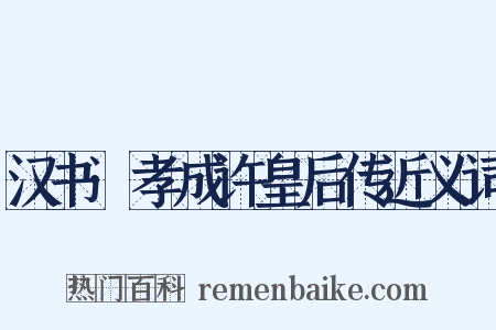 汉书·孝成许皇后传近义词是什么意思的图片